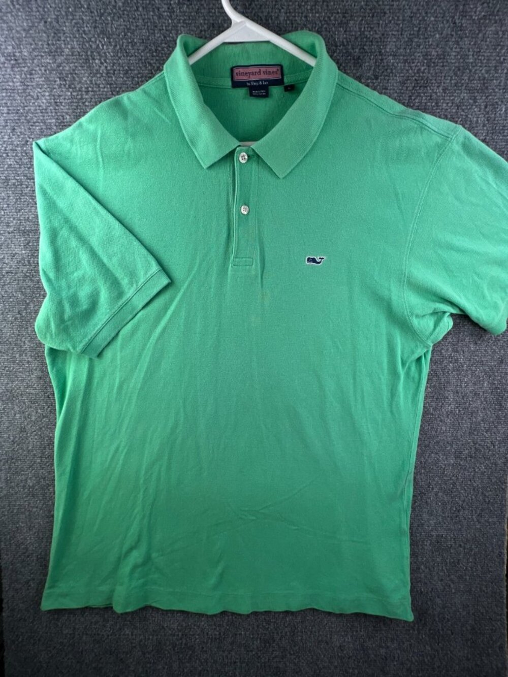 Vineyard Vines Short Sleeve Polo Shirt Men’s Solid Green Pullover Cotton Large - Picture 2 of 15